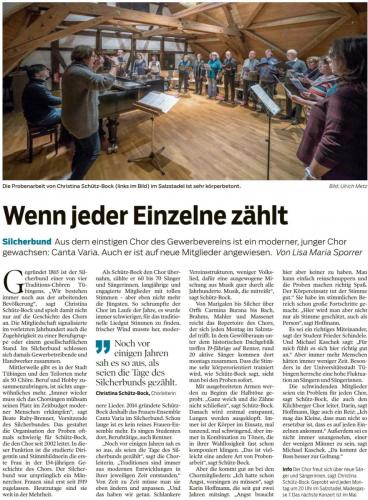 Schwäbisches Tagblatt 2019 - "Wenn jeder Einzelne zählt"